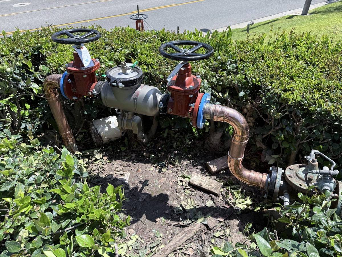 On-site backflow certification test for a water district
