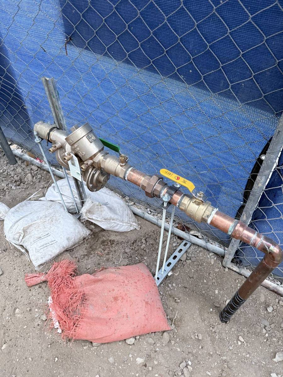 Certified backflow test on an irrigation supply line