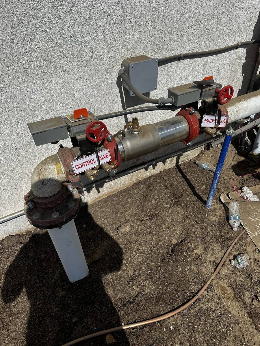 Backflow preventer testing at a Southern California business