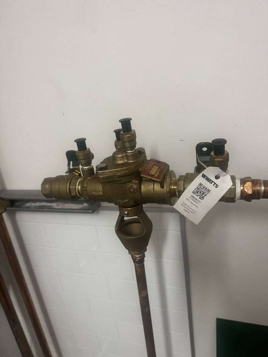 On-site backflow certification test for a water district