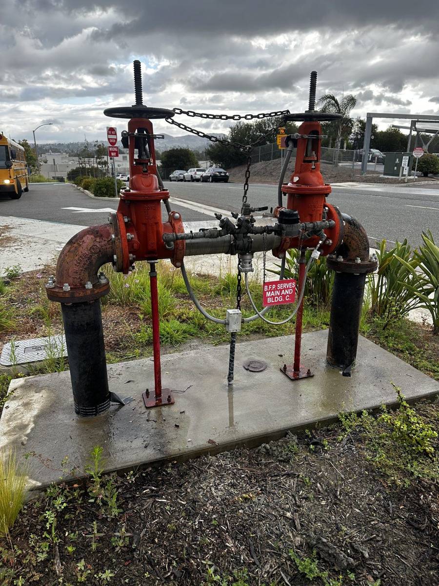 Certified backflow test on an irrigation supply line