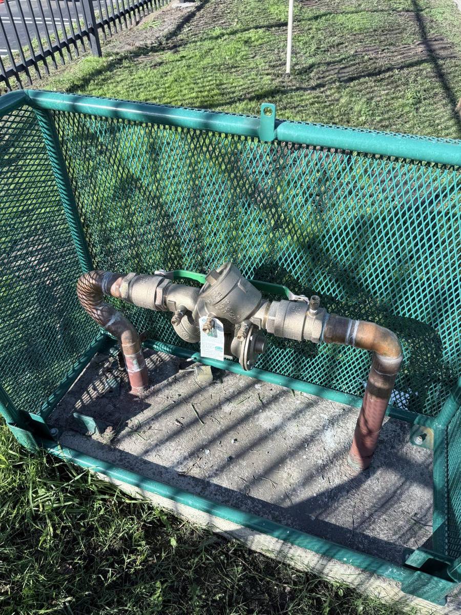 Backflow preventer testing at a Southern California business