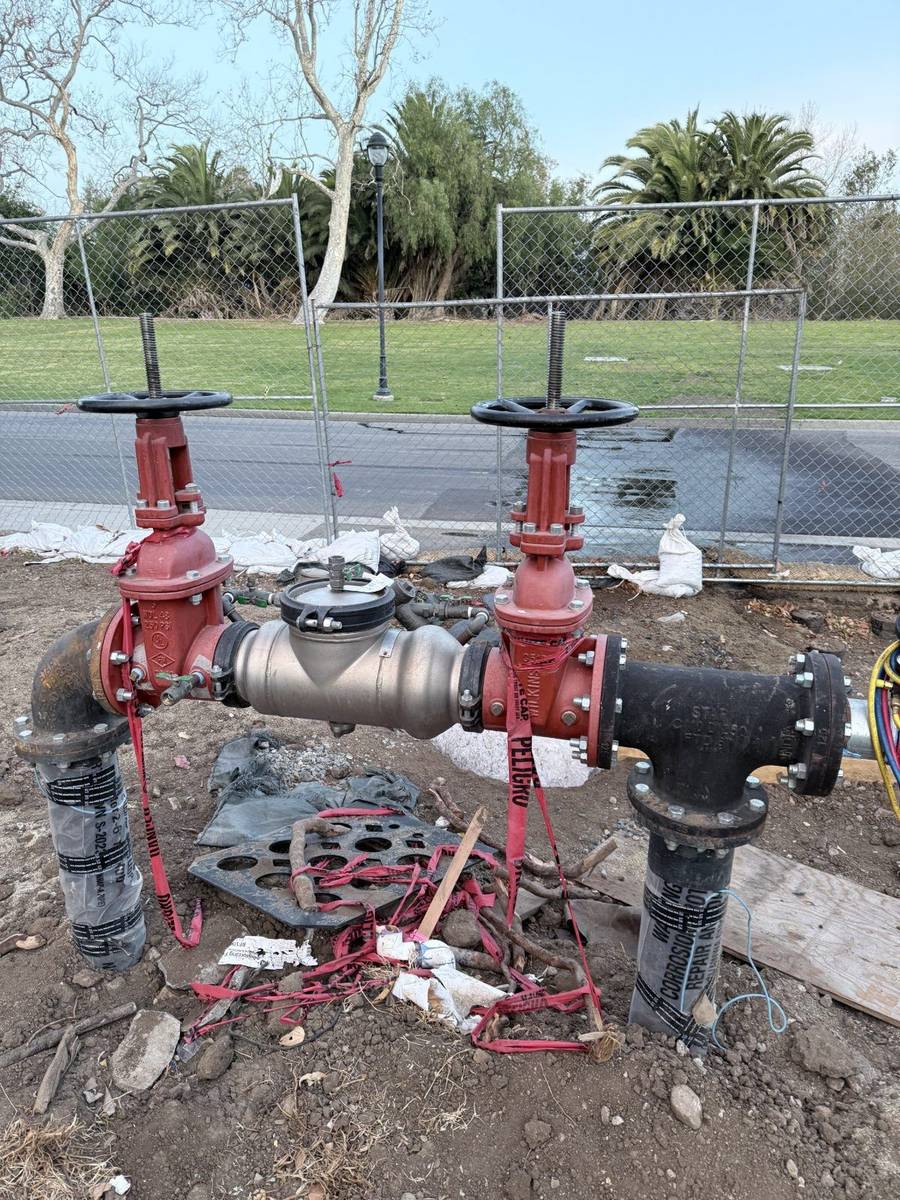 On-site backflow certification test for a water district